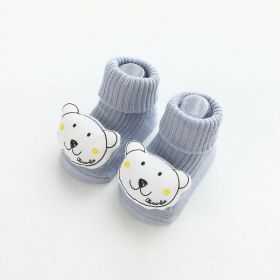 Baby Non-Slip Floor Socks 3D Doll Patch (Color: Blue, Size/Age: S (6-12M))