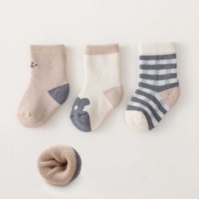 Baby; Thick Soft Cotton Socks (Color: Grey, Size/Age: M (1-3Y))