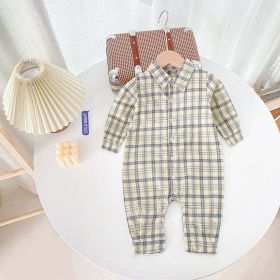 Classic Plaid Rompers (Color: Apricot, Size/Age: 73 (6-9M))