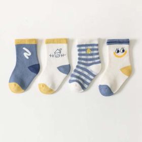 Baby Socks 1Lot=4 Pairs (Color: Blue, Size/Age: L (3-5Y))