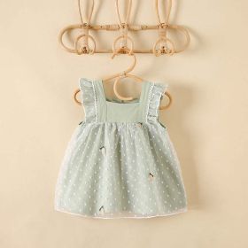 Baby Girl Pineapple and Lace Dress (Color: Green, Size/Age: 120 (5-7Y))