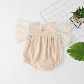 Baby Girl Special Occasion Lace Onesie (Color: Apricot, Size/Age: 66 (3-6M))