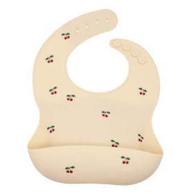 Baby; Food Grade Silicone Bibs (Color: Apricot, Size/Age: Average Size (0-8Y))