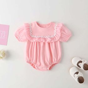 Baby Girl Flounce Design Onesies (Color: Pink, Size/Age: 90 (12-24M))