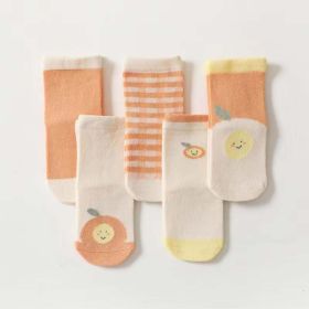 Tube Socks 1Lot=5pairs (Color: Orange, Size/Age: S (0-1Y))