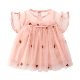 Baby Girl Strawberry Dress (Color: Pink, Size/Age: 80 (9-12M))