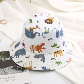 Baby Animal Print Sunshade Hat (Color: White, Size/Age: M (1-3Y))
