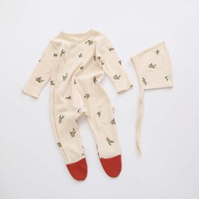 Baby Pajamas; Various Print, Side-Snap, footed with Hat (Color: Yellow, Size/Age: 73 (6-9M))