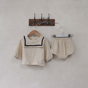 Baby Sailor-Style Shirt/Shorts Combo (Color: Apricot, Size/Age: 73 (6-9M))