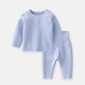 Baby's 2pc Solid Color Warm Winter Set (Color: Blue, Size/Age: 66 (3-6M))