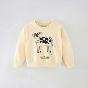 Soft Cotton Sweatshirt; Front Graphic (Color: Beige, Size/Age: 90 (12-24M))