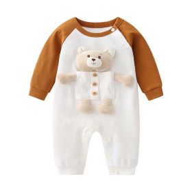 Baby Romper; 3D Animal Design (Color: Coffee, Size/Age: 80 (9-12M))