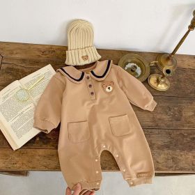 Baby Stylish Jacket Or Jumpsuit (Color: Coffee, Size/Age: 80 (9-12M))