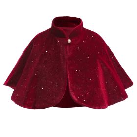 Baby Girl's Beautiful Special Occasion Cape (Color: Red, Size/Age: 140 (8-10Y))