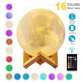 LED Night Lights Moon, Dimmable, Rechargeable Bedside Lamp (size: 12cm)