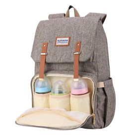 SUNVENO Fashion Diaper Bag Travel Backpack (Color: Brown)