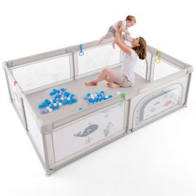Large Baby Playpen with Pull Rings Ocean Balls. (Style: Whale)