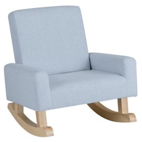 Kids Rocking Chair with Solid Wood Legs (Color: Blue)