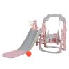 3-in-1 Playset, Swing, Slide, Climbing Stairs and Basketball Hoop