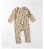 Baby Print Pattern Envelope Neckline Soft Rompers