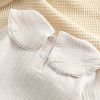 Baby Combo Embroidered Lapel Cotton Shirt and Corduroy Strap Onesie