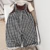 Baby Gingham Overalls Romper; Straps