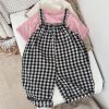 Baby Gingham Overalls Romper; Straps