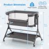 Height Adjustable Bedside Bassinet; Storage & Soft Mattress