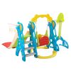 5 in 1 Play Set, Extra-Long Slide with 2 Basketball Hoops, Football, Ringtoss