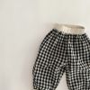 Gingham Lace-Trimmed Long Pants