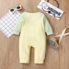 Baby Boy Romper; Dinosaur Applique with Side Snaps