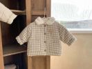 Baby Cream Quilted Coat or Gingham with Fleece Collar