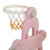 3-in-1 Playset, Swing, Slide, Climbing Stairs and Basketball Hoop