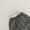 Gingham Lace-Trimmed Long Pants