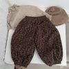 Baby Girl Ditsy-Flower Corduroy, Loose, Thick Pants