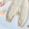 3D Bear Patched Design Corduroy Button Front Romper