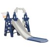 3-in-1 Playset, Swing, Slide, Climbing Stairs and Basketball Hoop