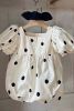 Baby Girl; Squared-Collar Puff-Sleeved Onesie