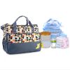 5PCS Diaper Bags Set Shoulder strap Changing Pad Insulated Pockets