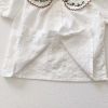 Flower-embroidered Collar; Pretty Two-Piece Set